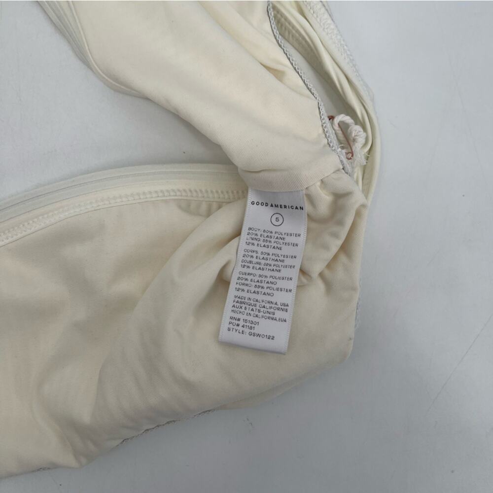 GOOD AMERICAN Bikini Top 2XL Curvy Plus Size Ribbed Scoop Neck Swim Ivory NWT - Picture 14 of 15